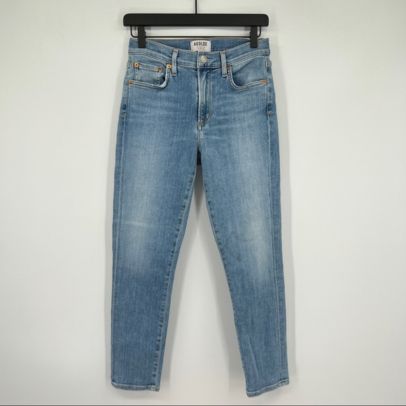 Agolde Denim - AGOLDE Los Angeles Premium Amour Vert Faded Light Wash Skinny Denim Jeans